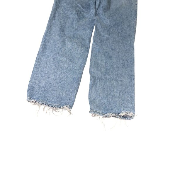 Abercrombie The 90's Straight Ultra High Rise 32/14 Distressed Ripped Knee Raw H - Picture 5 of 8